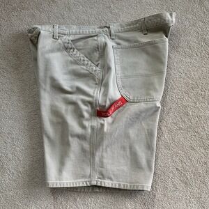Vintage Y2K Polo Jeans Co. Ralph‎ Lauren Sz 40 Beige Painter Carpenter Shorts 9"